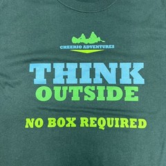Port Company T-Shirt Med Core Blend Tee Green Short Sleeve Think Outside The Box