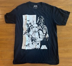 Star Wars Adult Black T-Shirt ShortSleeveDarth Vader/Boba Fett/StormTrooper Sz S