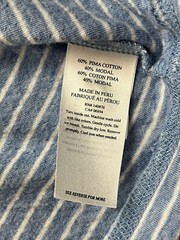 Faherty Shirt Mens XL Blue Striped Long Sleeve Cloud Cotton Henley Tee Casual