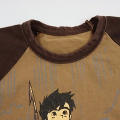 Vtg Future Boy Conan Anime Shirt Mens XS/S Long Sleeve Japan Graphic 70s 80s Tee