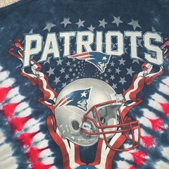New England Patriots Tie-Dye T-Shirt Men’s Size XL Blue Gray Red All-Over-Print