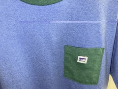 Patagonia Mens Shop Sticker Pocket Tee Shirt Medium Blue Crewneck Casual Outdoor