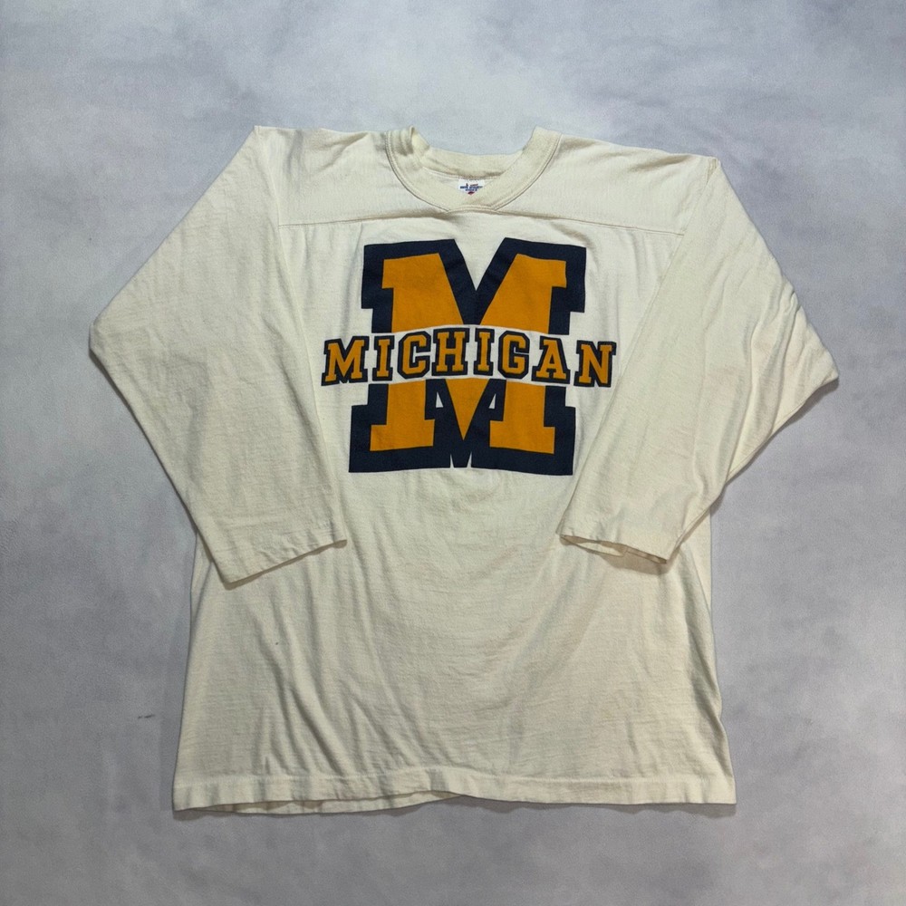 Vintage 70s Michigan Wolverines Jersey T-Shirt Men’s Large 80s Soffe Made in USA