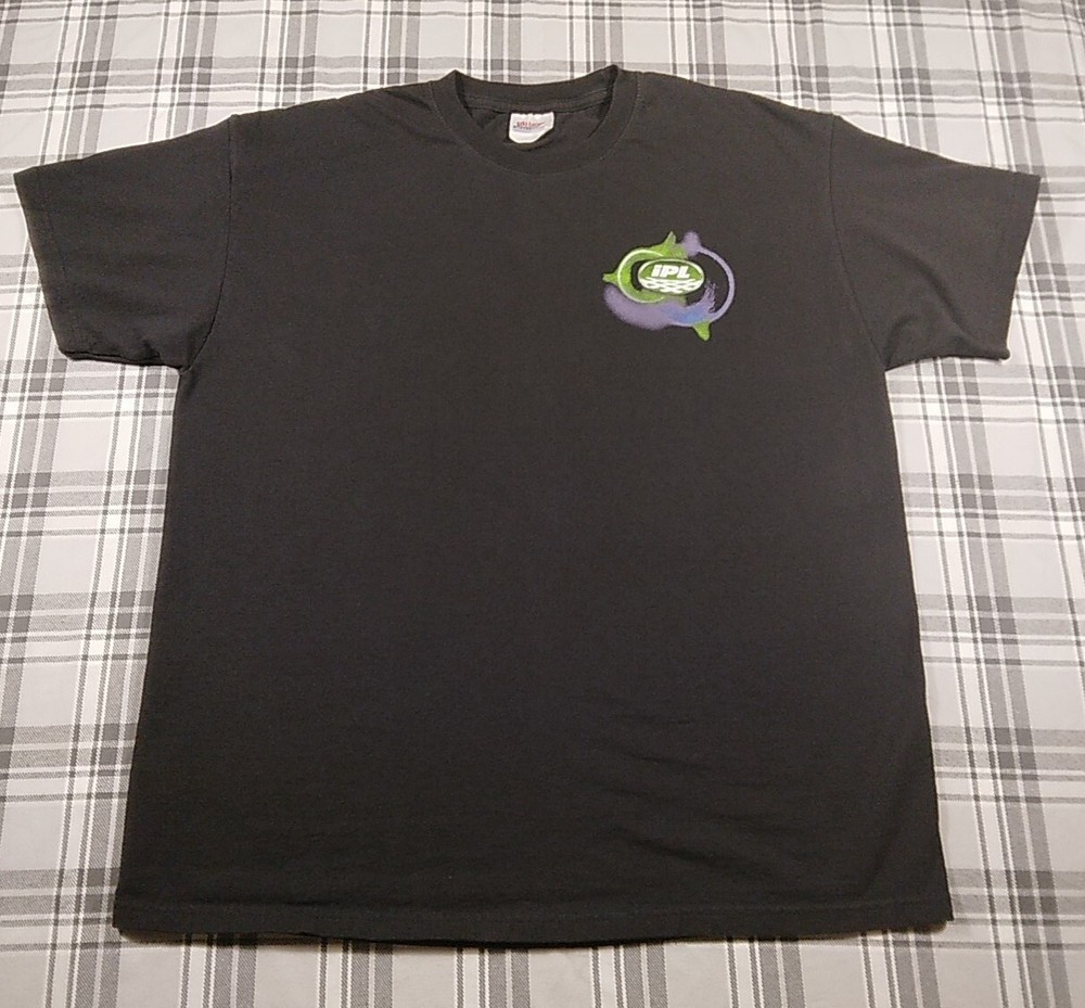 Hanes Heavyweight Mens Short Sleeve T-Shirt Black International Pipelining Sz XL