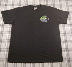Hanes Heavyweight Mens Short Sleeve T-Shirt Black International Pipelining Sz XL
