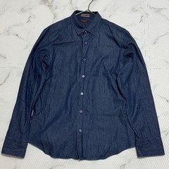 Paul Smith Denim Shirt Floral Pattern Long Sleeve Casual Formal Men Used Japan