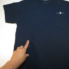 AIRPLANE EMBROIDERED PLANE PLANES JET POCKET TEE T SHIRT Sz Mens L