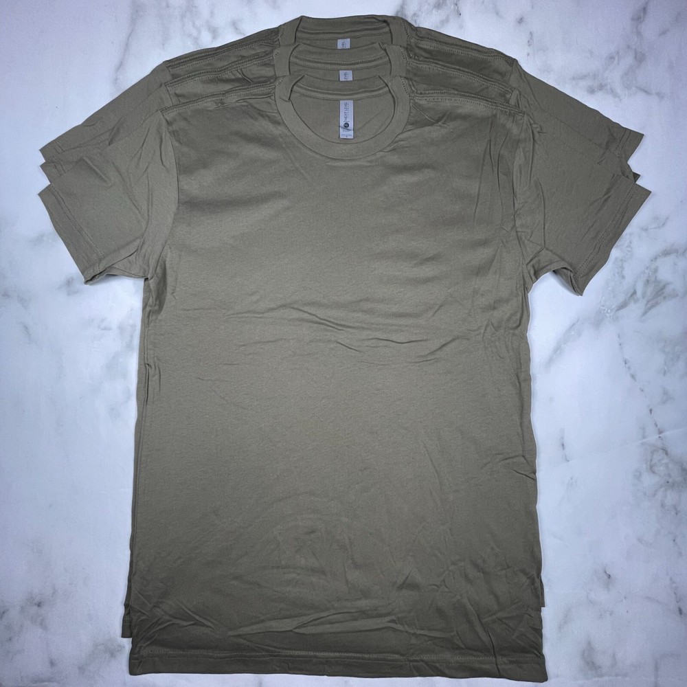 Lot of 3 Next Level Unisex Premium Army TShirts Plain Super Soft US Size S
