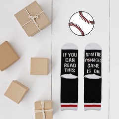 2Pairs Baseball Socks Birthday Game Day Gift IF You Can Read This Shh The Gam…