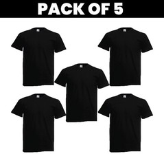 Pack 5 & 3 Fruit of the Loom T-Shirt Plain Casual Wear stag do hen Unisex SS048