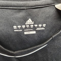 Adidas Clima Cool Unisex Black Blue Embroidery Logo Regular Fit T-Shirt Size S