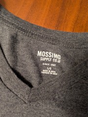 MEN’S TSHIRT Mossimo Supply Co Gray V-Neck Retro Stripes 70’s Retro Look LARGE L