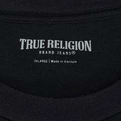 True Religion Shirt Mens 3XL Black World Tour 02 Graphic Tee Brand Jeans Music