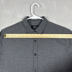 Bylt Vista Long Sleeve Button Down Heathered Charcoal Size Medium