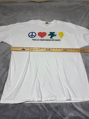 Fruit Of The Loom Heavy Mens 2XL White Grateful Dead Brain on Hugs T Shirt