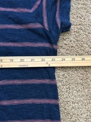 Lucky Brand Henley Shirt Mens XL True Indigo Blue Striped Short Sleeve