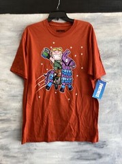 NEW! FORTNITE ‘Jonsey Default & Loot Llama’ 100% Cotton T-shirt, L XL – Orange