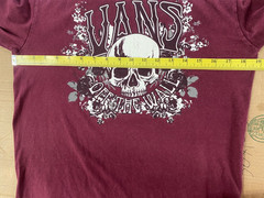 VANS Men’s Skull Rose Burgundy Short Sleeve Graphic Tee SZ S