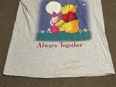 Vintage Disney Winnie The Pooh Sleep Shirt OSFA Day & Night READ STAINED Piglet