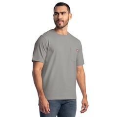 Wrangler Workwear Men’s Short Sleeve Heavyweight Pocket Crew Shirt Monument 2XL