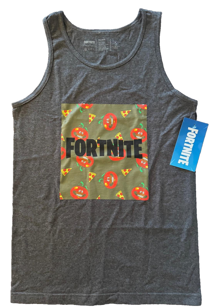 NEFF x FORTNITE Men’s Tomato Town Charcoal Tank Top, Sizes Small & XL. NWT!