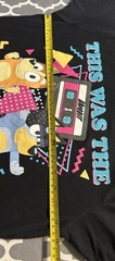Bluey This Was The 80’s Man Black Graphic T-Shirt Size Small Disney Bingo