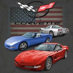Joe Blow T’s Chevy Corvette C5 Men’s Gray T-Shirt LS1 Z06 LS6 1997 – 2004 Flag
