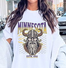 Minnesota Viking Graphic Tee – Vintage Fan Design, Comfort Colors, S-3XL
