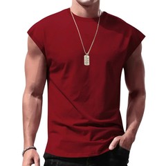 Men’s Loose Short Sleeve T-Shirt round Neck Sleeveless Casual Breathable Summer