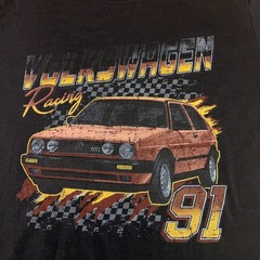 Volkswagen Racing 91 Mens Medium Black Volkswagen Golf GTI MK2 Graphic T-Shirt