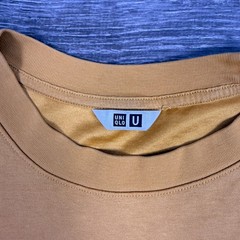 Uniqlo AIRism Oversized Crew Neck T-Shirt Mens Medium Mustard Yellow 455359