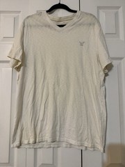 American Eagle Outfitters Men’s White V-Neck Athletic Fit Tee XL