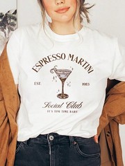 Espresso Martini Graphic Tee Women’s Short Sleeve Round Neck Summer Casual