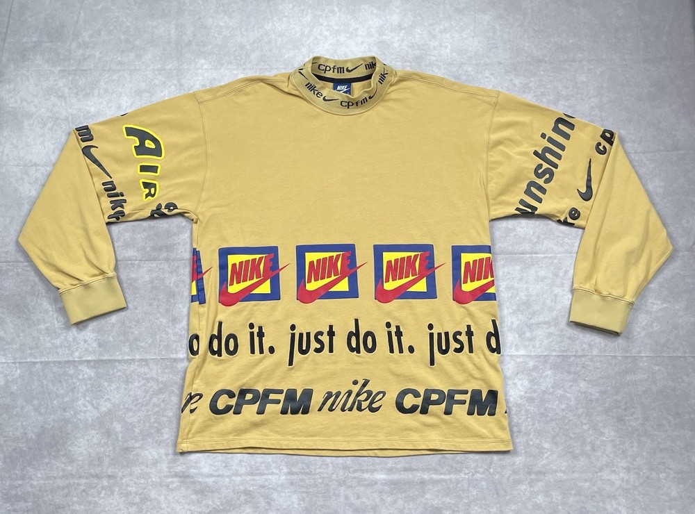 Nike CPFM Cactus Plant Flea Market Shirt Men Small Mustard Just Do It Air CI5369