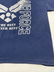 US Air Force Navy Blue Graphic Crew T Shirt The Best Never Rest Sz 2XL Military