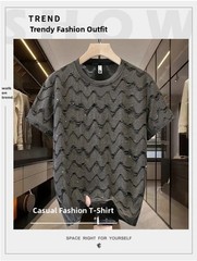 Men Luxury Fashion Trendy Diamond Ripped Hole Casual Summer Streetwear T-Shirt