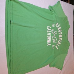 Aeropostale Lime Green White Spell Out Logo Graphic Tshirt Preppy Y2K Size XXL