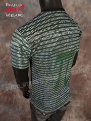 Mens T Shirt Black Computer Code All Over Print Sublimation Designs Slim Stretch