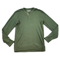 Flint And Tinder Surplus Mens Waffle Thermal Henley Olive Green Shirt M Normcore