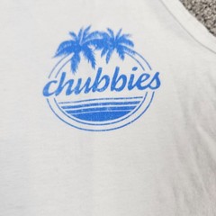 Chubbies Shirt Mens Large White Tank Top Sleeveless Weekend Beach Surf Party