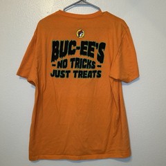Bucees Franken Beaver No Tricks Just Treats Shirt Large Halloween Orange BG23