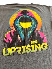 Cool Men’s Uprising anime style Graphic Gray Short Sleeve Crew Neck T-Shirt XL