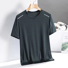 Men’s Ice Silk T-Shirt Summer Quick Dry Thin Sportswear Shirt For Gym Fitness