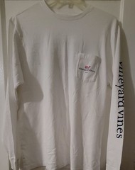 Vineyard Vines Texas Whale Pocket Graphic T-Shirt White Men’s M Crew Neck LS