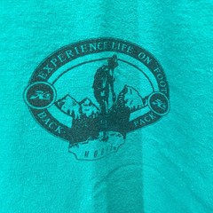 Vintage Hobie Shirt Mens XL Turquoise Outdoor Hiking Graphic Tee USA 90s