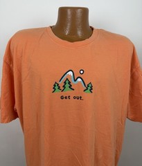 Life Is Good Shirt Mens XL Orange Short Sleeve T-shirt Mountain Climbing Hiking
