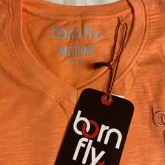 SIZE MEDIUM-BORN FLY-T SHIRT MENS-BRIGHT ORANGE-NEW