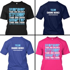 Personalized Prostate Cancer Awareness T-Shirt Braver Light Blue Ribbon Custom