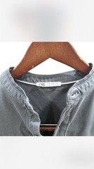 ZARA Men’s Gray Solid Short Sleeve Henley T-Shirt Size M Regular