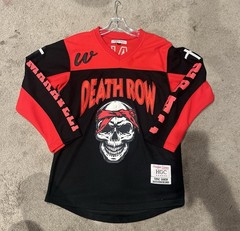 Death Row Records Tupac Shakur Red Black Hockey Jersey Headgear Classics Sz XS